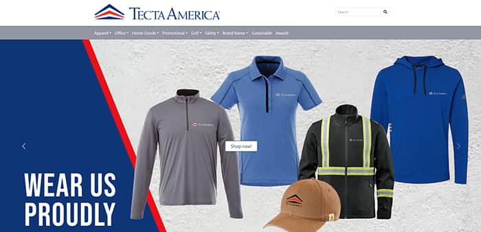 Beautiful photo of the Tecta merch website